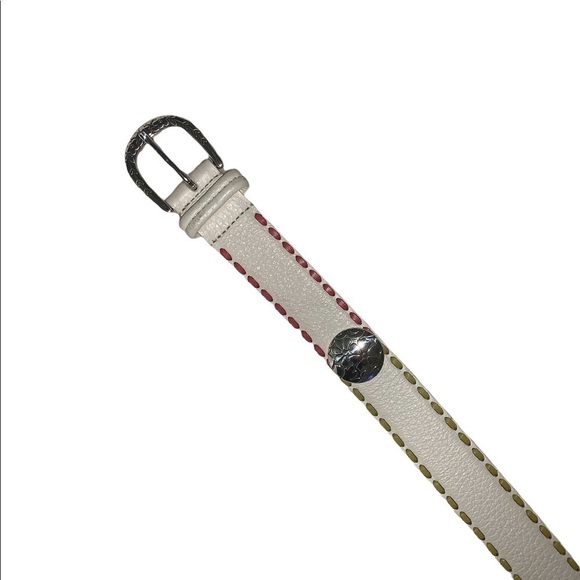 Brighton belt White with Colored Threads Size 36 - Picture 4 of 8